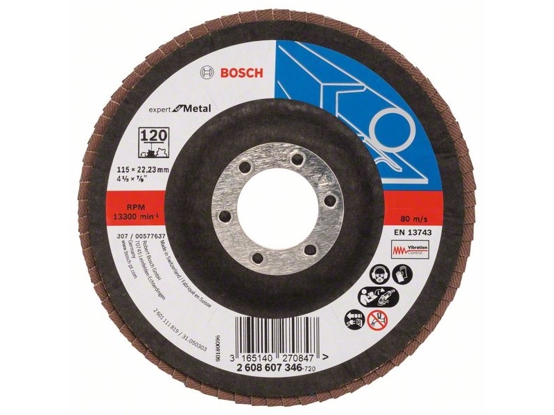 Bosch X551 Expert For Metal - Tellerschleifer - Karbonstahl - Eisenguss - Metall - Nicht-Eisenhaltiges Metall - Bosch - 2,22 Cm - 11,5 Cm - Mehrfarbi