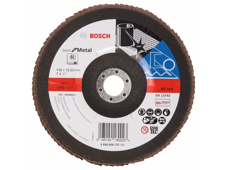 Bosch Listkowa Tarcza Szlifierska X571 Best For Metal 180 X 22,23Mm (2608606737)
