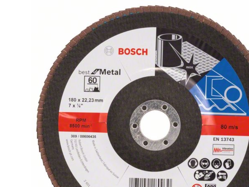 Bosch Accessories 2608606738 X571 Lamelslibeskive Diameter 180 Mm Borings-Diameter 22.33 Mm Kornstørrelse 60 Stål 1 Stk