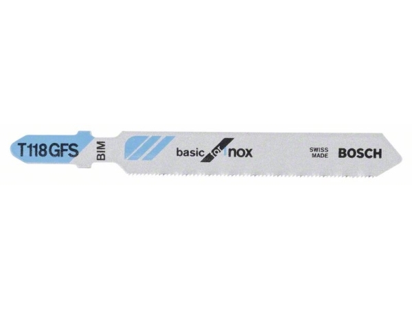 Bosch Stichsägeblatt T 118 Gfs, Basic For Inox, 5Er-Pack 2608636496 Sägeblatt (2608636496)