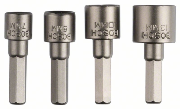Bosch Accessories 2609255904 Sokkel Montering Sæt 7 Mm, 8 Mm, 10 Mm, 13 Mm Drev (Skruetrækker) 1/4 (6,3 Mm) 1 Set