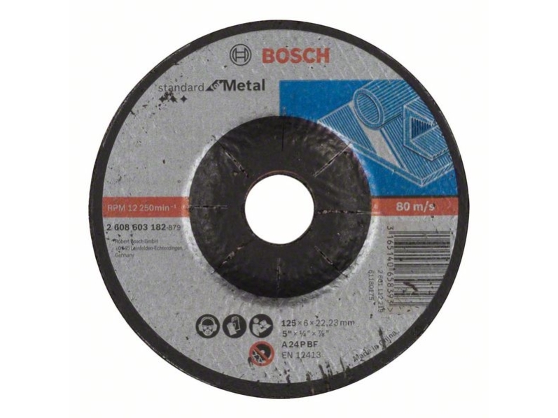 Bosch Trenn-/Schleifscheibe Für Metall 125 Mm X 6,0 Mm X 22,2 Mm Standard For Metal