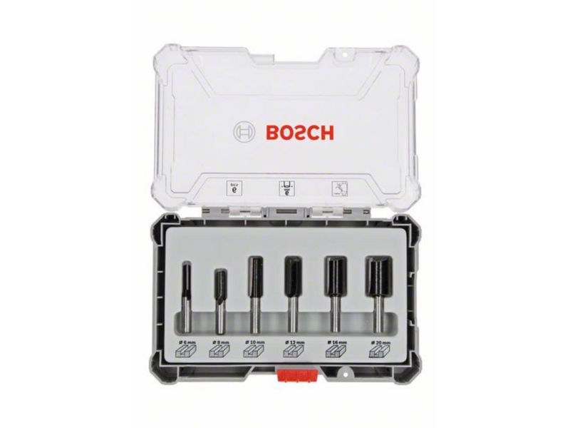 Bosch Bitsæt til fræsejern, 6 dele, lige skaft på 6 mm