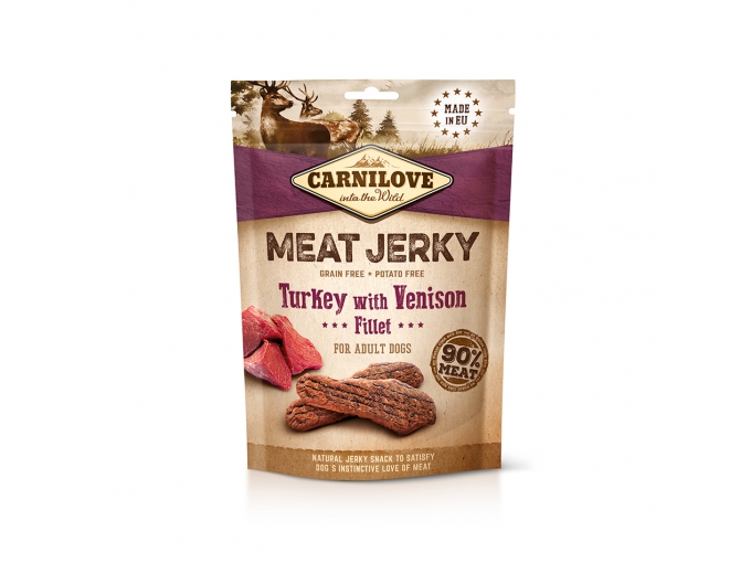 Brit Carnilove Dog Jerky Turkey & Venison Fillet - Indyk I Filet Z Dziczyzny 100G