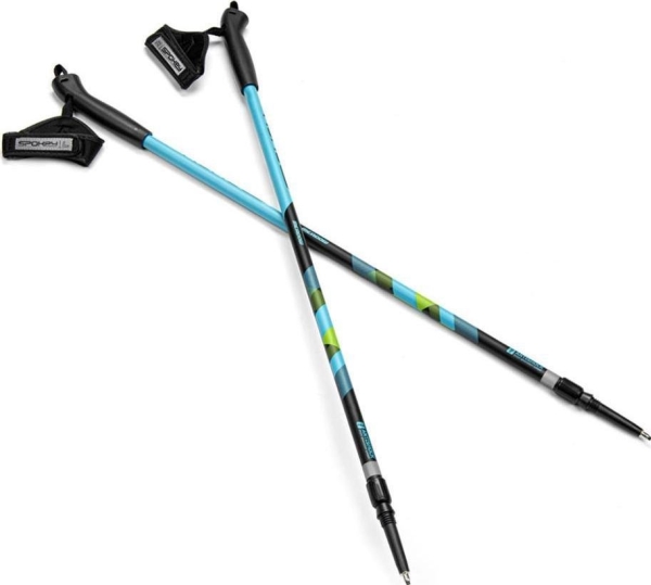 Spokey Nordic Walking Stöcke Wiese Blau-Schwarz-Grün 929462
