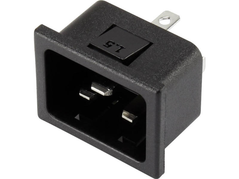 Iec-Stik C20 Stik, Indbygning Lodret. Samlet Poltal: 2 + Pe 16 A Sort 1 Stk.