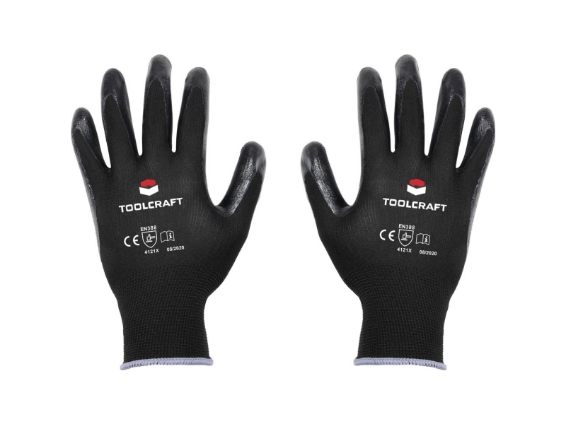 Toolcraft To-5621529 Polyester , Nitril Arbejdshandske Størrelse (Handsker): 8 En 388 Cat Ii 1 Stk