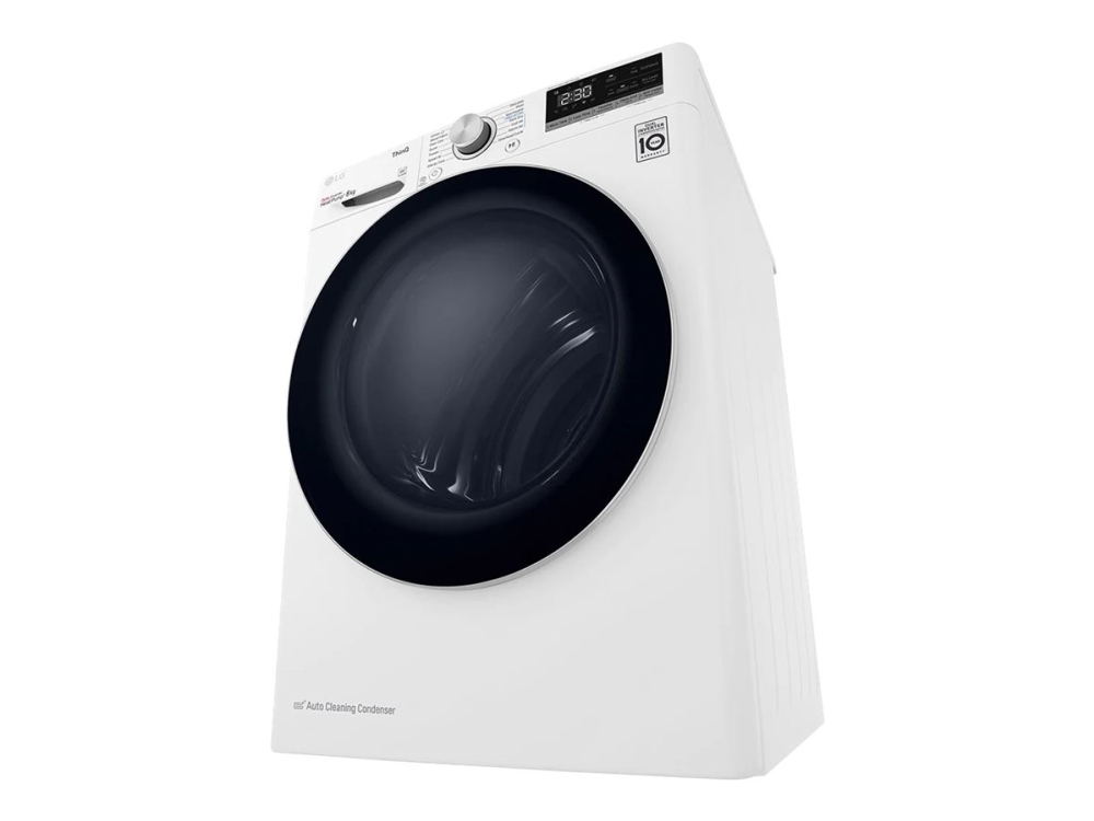 Lg Rh80v3av6n, Freestanding, Front-Load, Heat Pump, White, Buttons, Rotary, Touch, Black