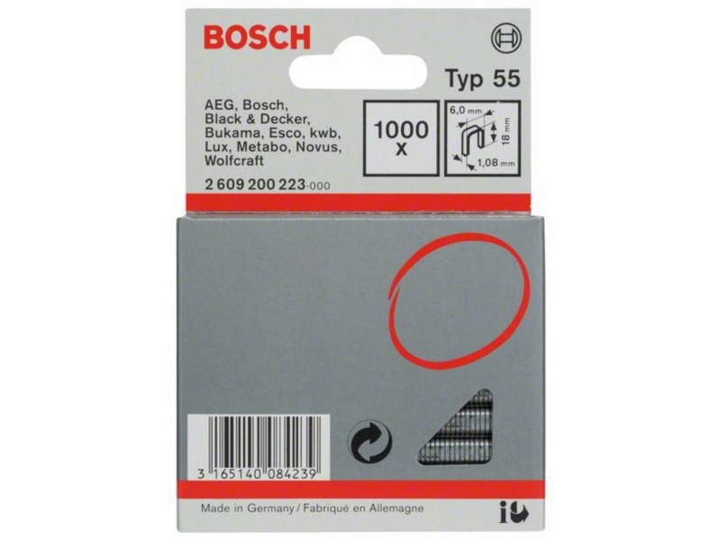 Bosch Klemme Type 55 18Mm 1000 Stk