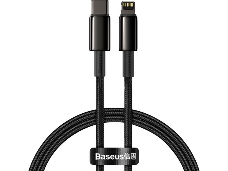 Baseus Tungsten Gold, 2 M, Lightning, Usb C, Hanstik, Hanstik, Sort