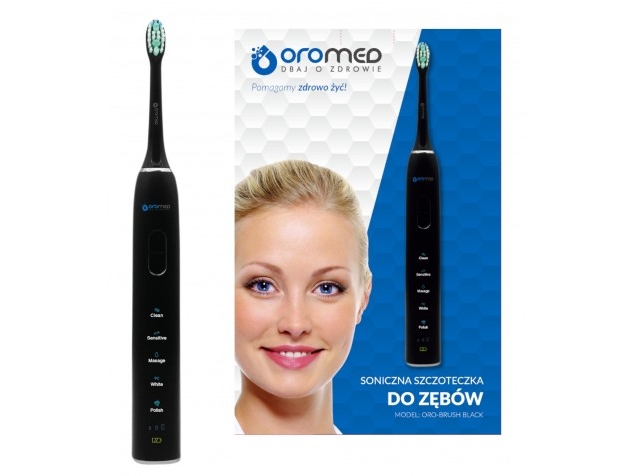 Oromed Szc_Oro-Brush, Voksen, Sonisk Tandbørste, Massage, Polering, Sensitiv, Blegning, 38000 Omdrejninger Pr. Minut, Sort, 2 Min