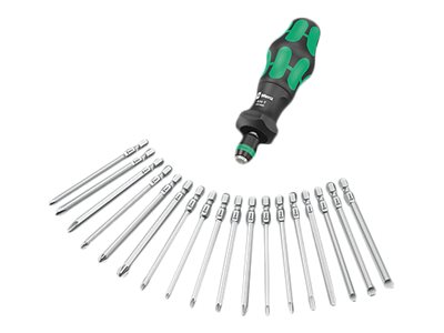 Wera Kraftform Kompakt Turbo - Skruvmejselhandtag - 146 mm - 6.35 mm | Elverktyg - Tillbehör - Bitar & Borrset | GameStuff
