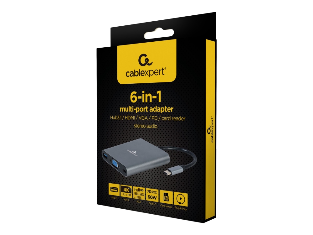 Cablexpert A-Cm-Combo6-01 - Dockingstation - Usb-C 3.1 - Hdmi, Vga