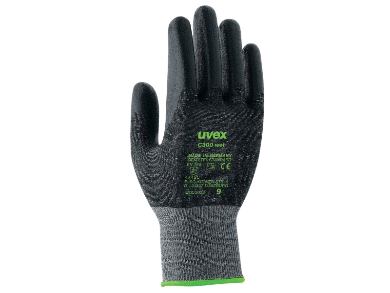 Uvex C300 wet, Svart, Grå, Vuxen, Vuxen, Unisex, 1 styck, Polyeten, Viskos, Polyamid, Glasfiber | Kläder & Säkerhet - Handskar - Skyddshandskar | GameStuff