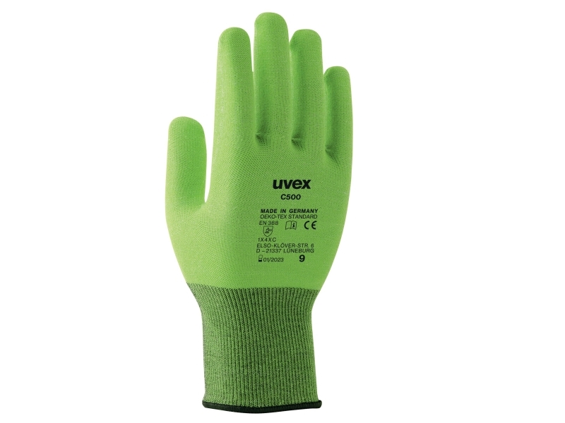 Uvex C500, Grøn, Voksen, Voksen, Unisex, 1 stk, Polyethylen, Viskose, Polyamid, Glasfiber