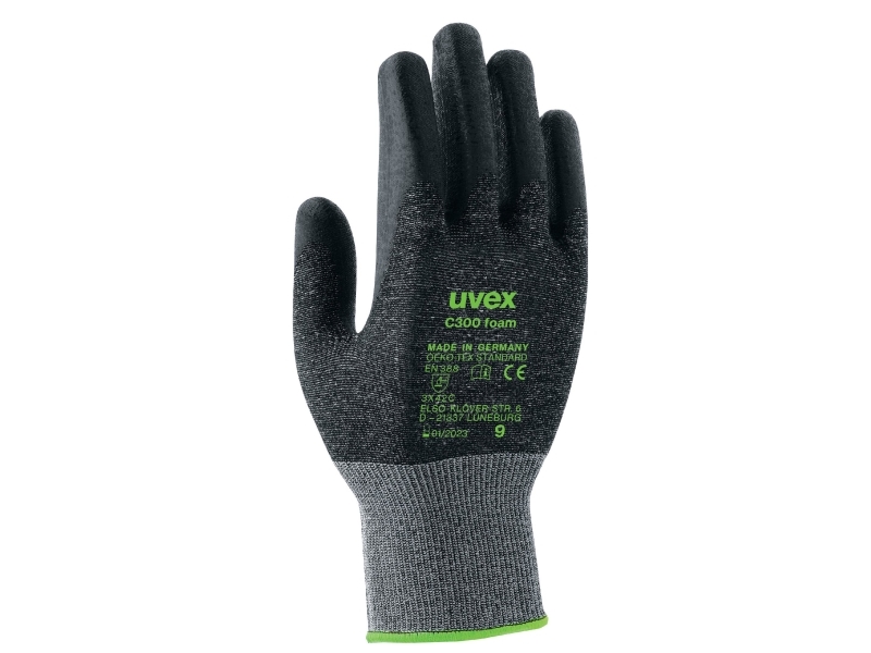 Uvex C300 foam, Sort, Grå, Voksen, Voksen, Unisex, 1 stk, Glasfiber, Polyamid, Polyethylen, Viskose