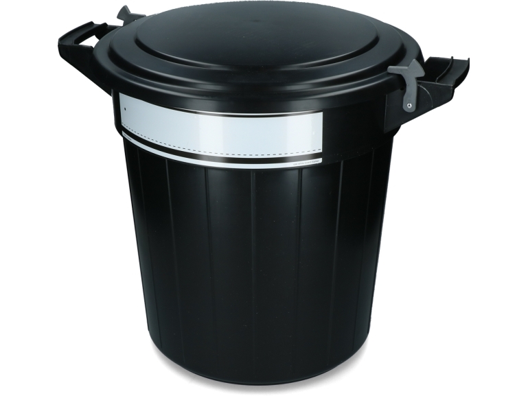 Storage Bucket 80 L Black, Lid, Lock And Writing Label 1 St