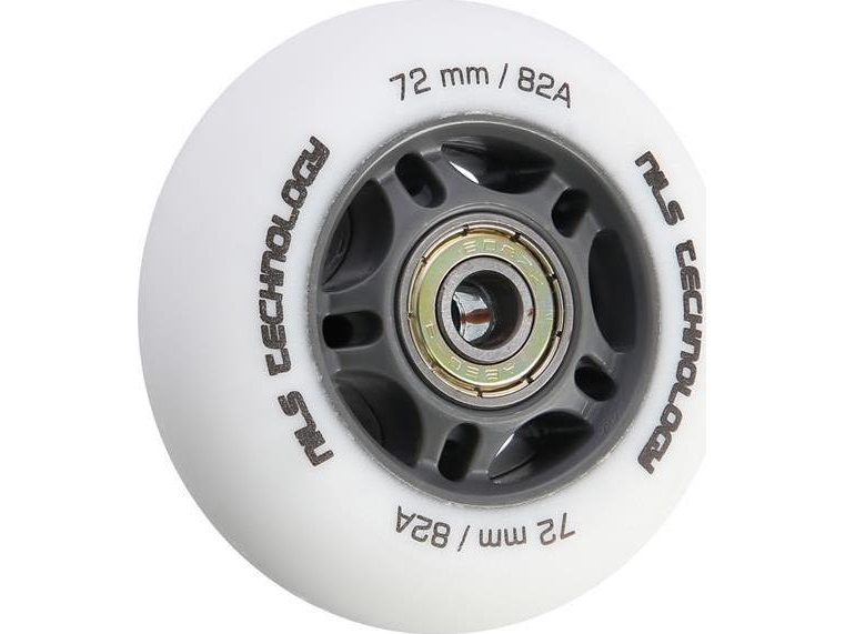 NILS Extreme PU 72x24 82A MATT WHITE (4 stk.) + ABEC-9 (8 stk.) NILS EXTREME SET