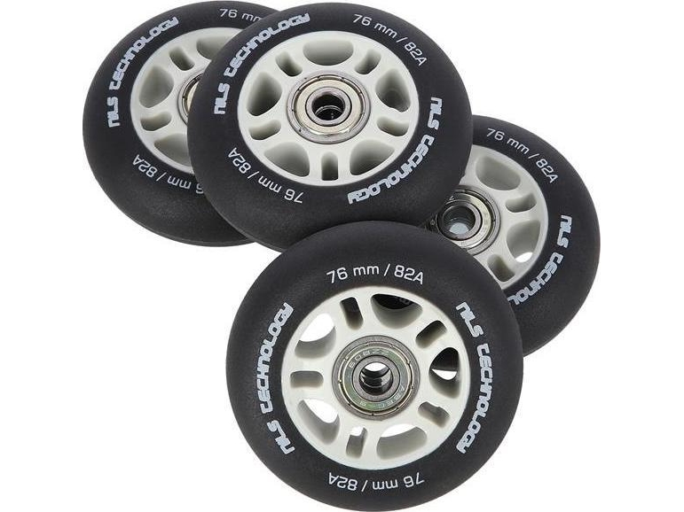 Nils Extreme Pu 76X24 82A Black Matte (4 Stück) + Abec-9 (8 Stück) Nils Extreme Set