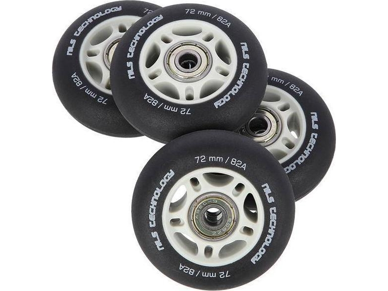 Nils Extreme Pu 72X24 82A Schwarz Matt (4 Stk.) + Abec-9 (8 Stk.) Set