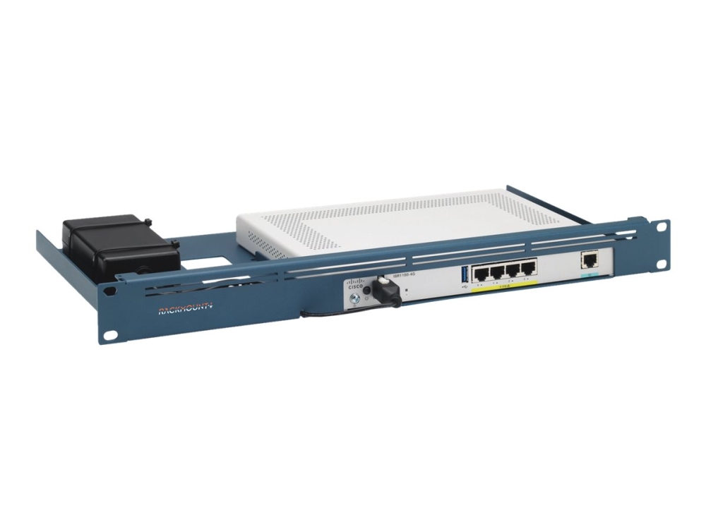 Rackmount.IT CISRACK RM-CI-T11 - Monteringspakke for netværksudstyr - stativmonterbar - metalblå - 1U - 19 - for Cisco Integrated Services Router 11XX