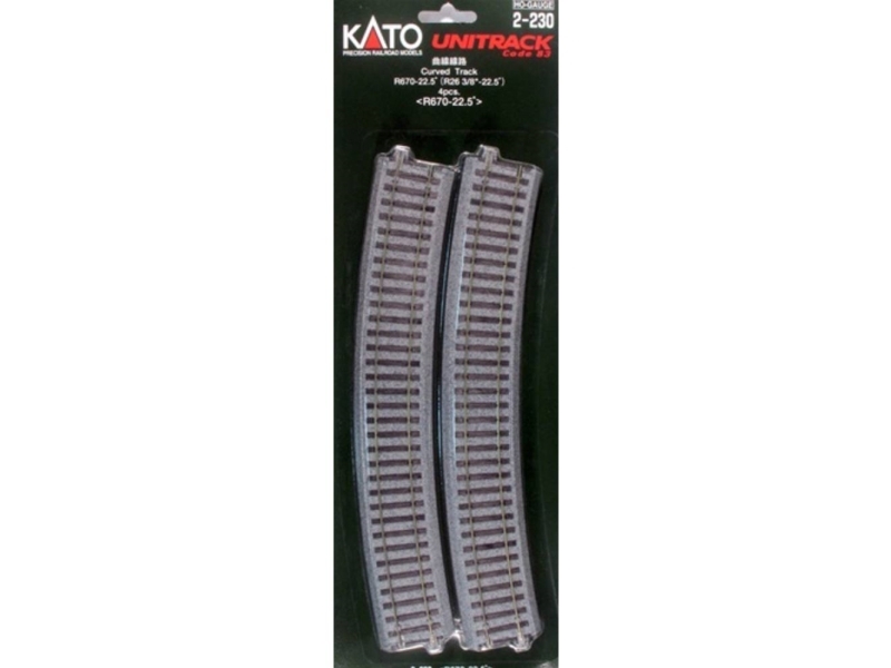 H0 Kato Unitrack 2-230 Bøjet Spor 4 Stk