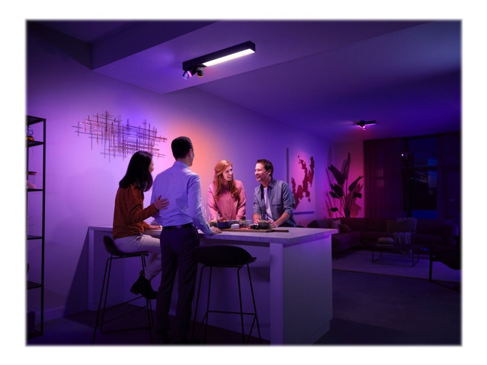 Philips Hue White and Color Ambiance Centris - Takspotlight - LED-lampa/LED - totalt: 53.1 W - 16 million colors/warm white to cool daylight - 2000-6500 K - svart | Smarta hem - Philips Hue lampor - Taklampor | GameStuff
