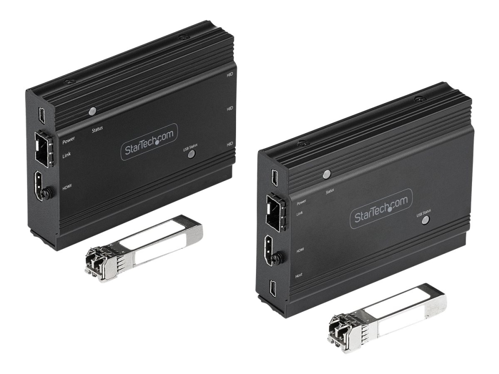 StarTech.com 4K HDMI KVM-förlängare över fiber - HDMI-video och USB-fjärrkontroll för KVM-omkopplare/-konsol - upp till 300 m (MultiMode) - 2x 10G MMF SFP+-moduler - KVM-förlängningssats (TX / RX) - Förlängare för tangentbord/video/mus/ljud - 10GbE - över fiberoptik - USB - 10GBase-SR - upp till 300 m - 850 nm