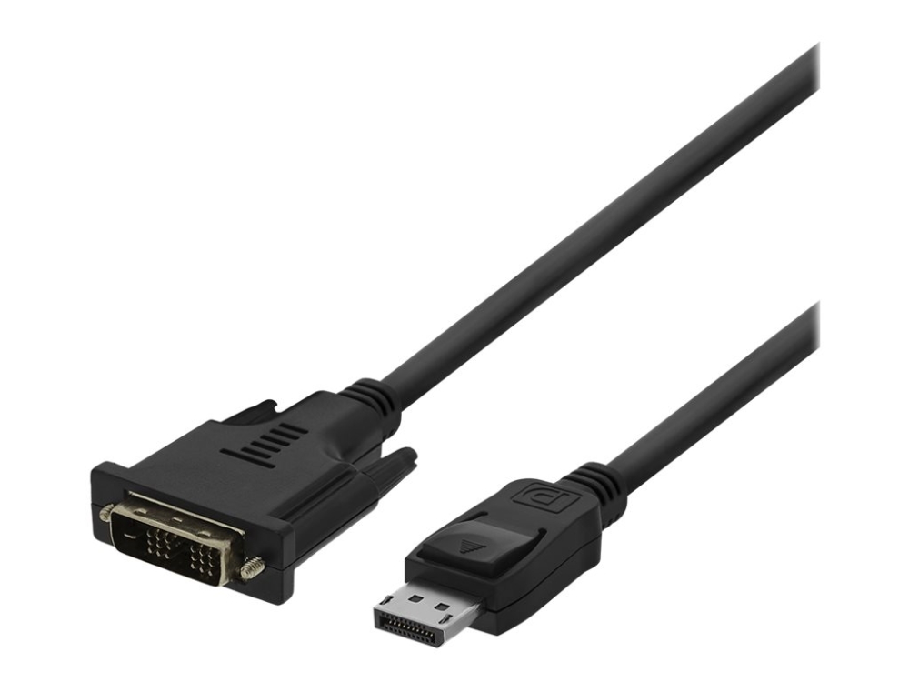 Deltaco - Adapterkabel - Enkeltlink - Displayport (Han) Til Dvi-D (Han) - 3 M - Tommelskruer, 1080P Support 60 Hz - Sort