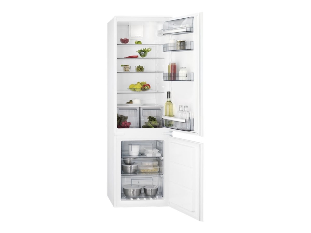 AEG ÖKO_SANTO SCB618F6TS - Kylskåp/frys - bottenfrysskåp - inbyggd - fördjupning - bredd: 56 cm - djup: 55 cm - höjd: 178 cm - 254 liter - Klass F - vit | Vitvaror - Kyl & Frys - Kombinerade kyl-frysar | GameStuff