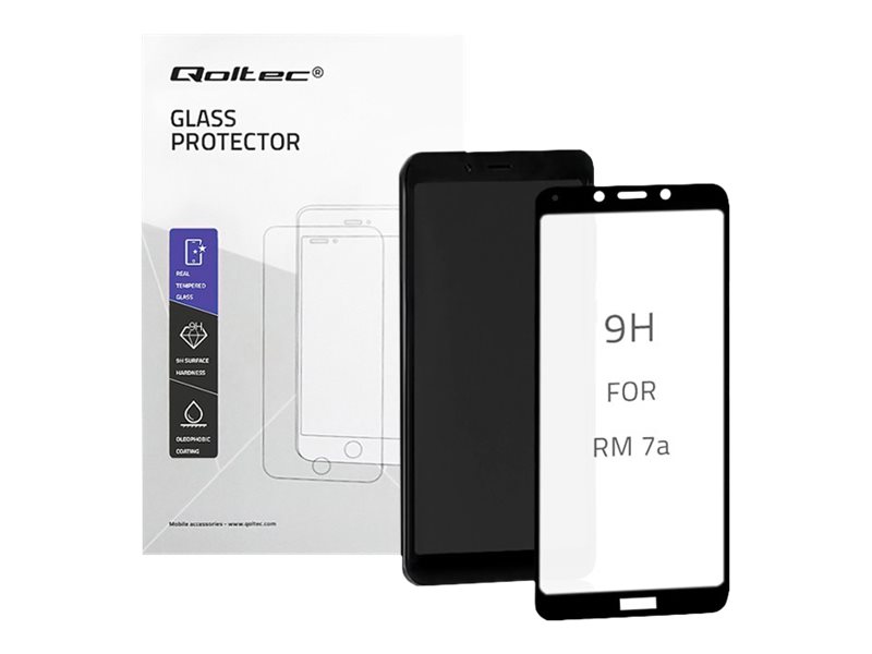 Qoltec Premium Tempered Glass 9d Full Covered Skarmskydd För Mobiltelefon Glas 5.45  " Ramfarg Svart För Xiaomi Redmi 7a
