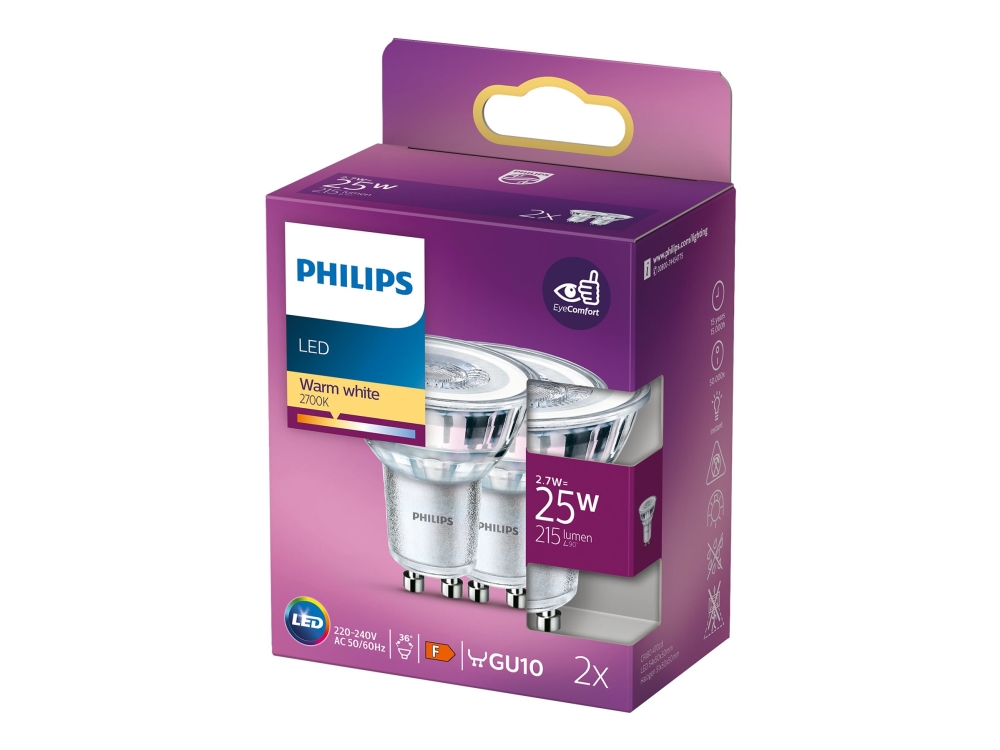 Philips 8718699776152, 3,1 W, 25 W, Gu10, 215 Lm, Warmweiß