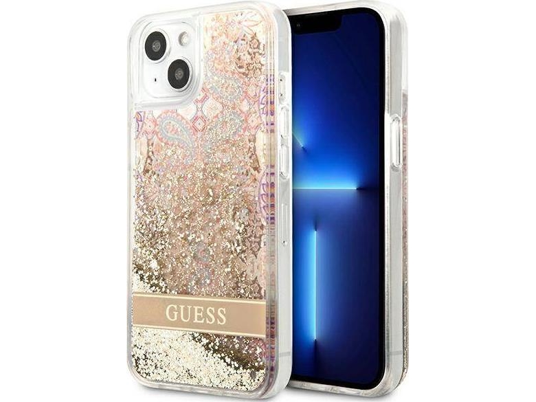 Guess Guhcp13slflsd Iphone 13 Mini 5,4" Hardcase Guld/Guld Paisley Liquid Glitter