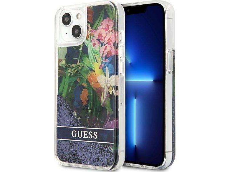 Guess Guhcp13slflsb Iphone 13 Mini 5,4" Blå/Blå Hardcase Flower Liquid Glitter