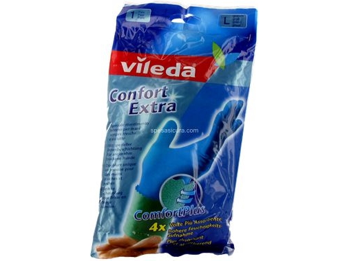 Vileda Confort Extra, Køkkenhandsker, Blå, Grå, L, 1 Stk, Ce, Weee, Latex