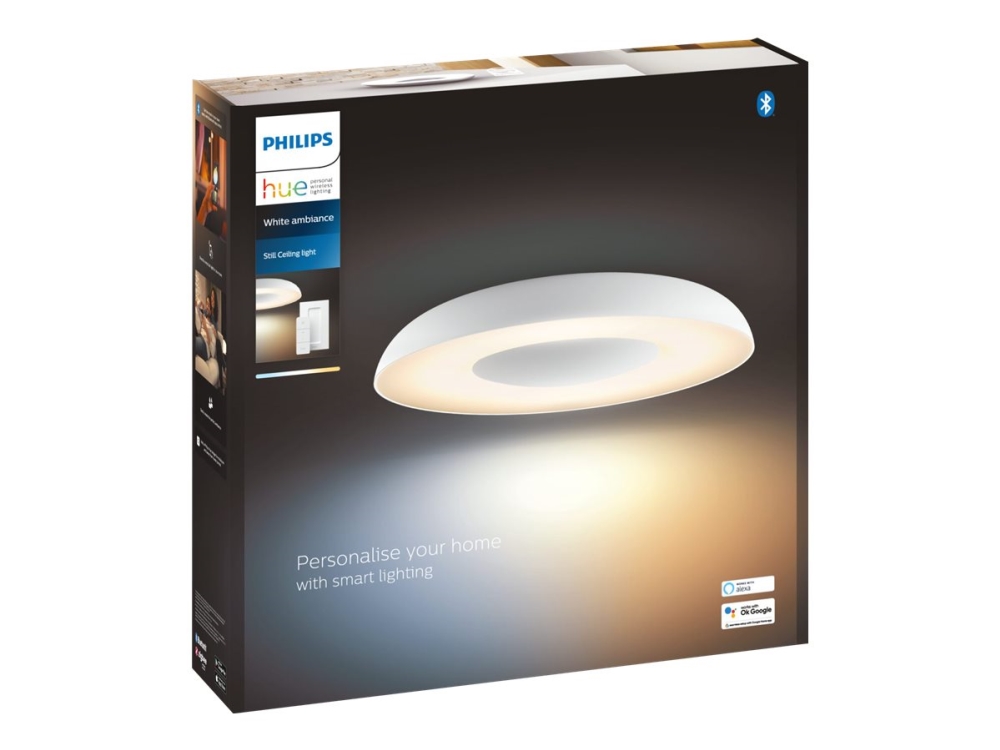 Philips Hue White Ambiance Still Ceiling Light - Integrated Led - Bluetooth Control Via App - Includes Dimmer Switch - Add Hue Bridge To Unlock More