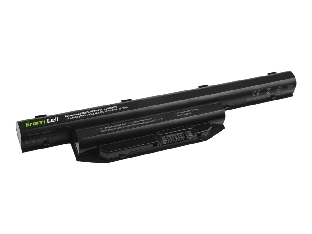 Green Cell - Batteri til bærbar computer - Litium-polymer - 4400 mAh - sort - for Fujitsu LIFEBOOK A514, A544, A555, AH544/G32, E547, E554, E734, E744, E746, E754, S904