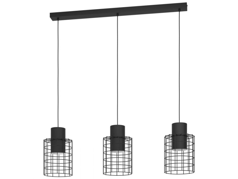 Eglo Milligan, Festmontage, Schwarz, Schwarz, Weiß, Stahl, Schwarz, Indoor