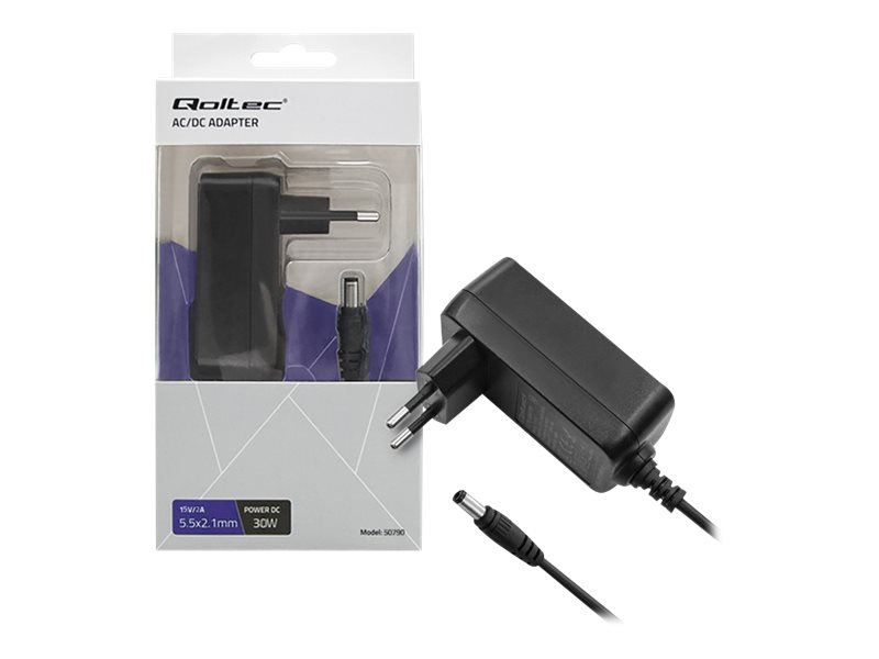 Qoltec - Strømforsyningsadapter - 30 Watt - 2 A (Dc Jackstik 5,5 X 2,1 Mm)