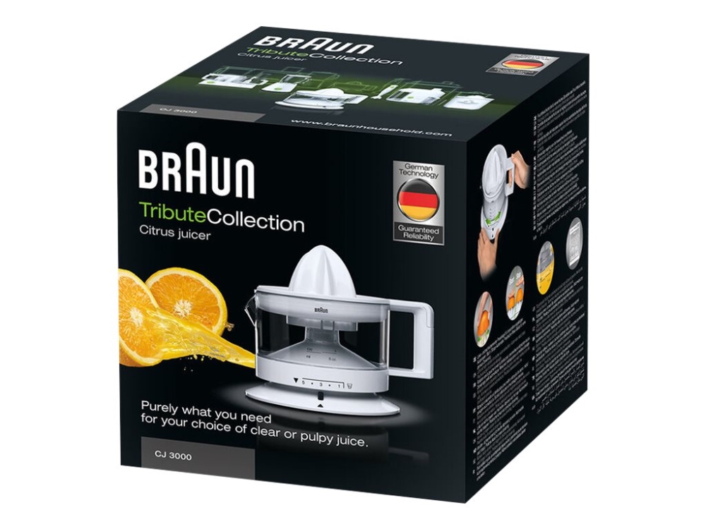 Braun Tribute Collection Cj 3000 - Citruspresser - 350 Ml - 20 W - Hvid