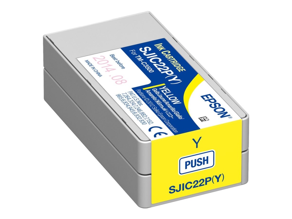 Epson Sjic22p(Y): Ink Cartridge For Colorworks C3500 (Yellow), Gelb, Tinte Auf Pigmentbasis, 32,5 Ml, 1 Stück(E)