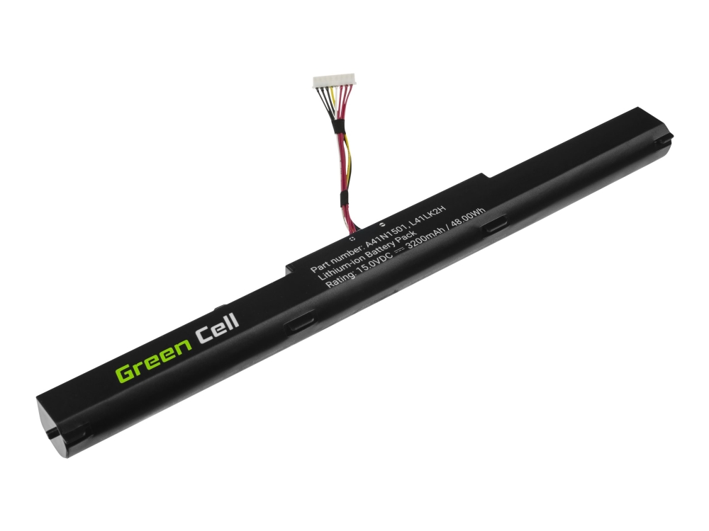 Green Cell - Batteri til bærbar computer (svarende til: ASUS A41N1501) - Litiumion - 3200 mAh - sort - for ASUS ROG GL752VW VivoBook Pro N552VW N552VX N752VX