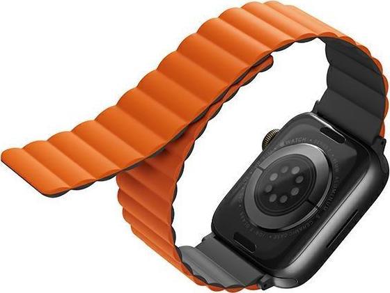 Uniq Apyrankė Revix Apple Watch Series1/2/3/4/5/6/7/8/9/Se/Se2/Ultra/Ultra 2 42/44/45/49Mm. Reversible Magnetic Oranžinės Spalvos