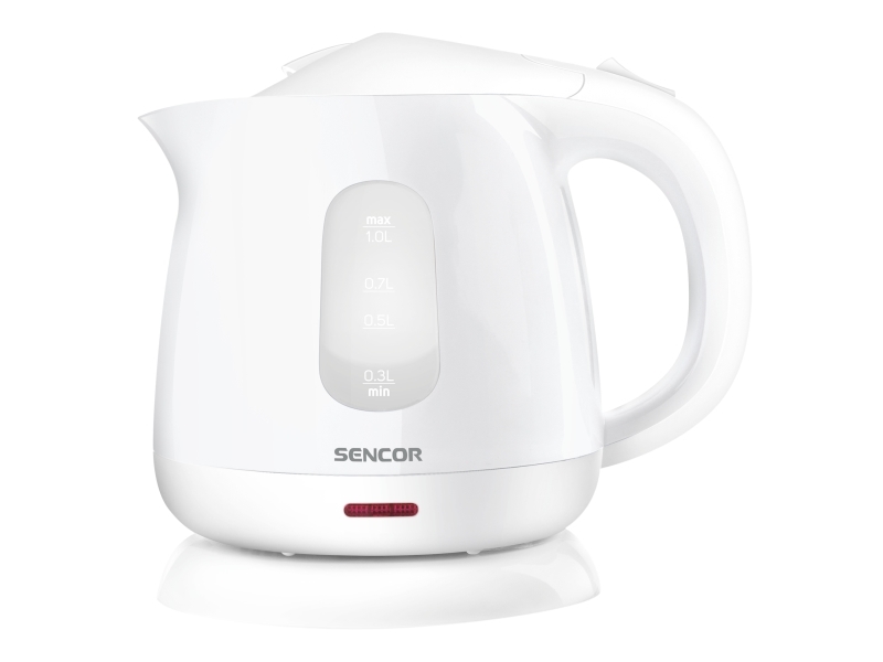 Sencor Swk 1010Wh, 1 L, 1100 W, Hvid, Plast, Rustfrit Stål, Justerbar Termostat, Vandmåler
