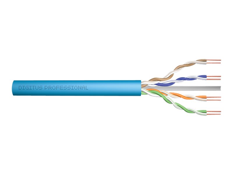 Digitus Professional - Installationskabel - 100 M - 6.3 Mm - Utp - Simplex - Cat 6A - Halogenfri, Solid - Lyseblå, Ral 5012