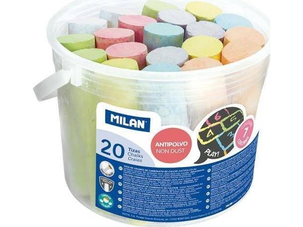 Milan Round Maxi Chalk, 20 St. In Einem Plastikbehälter Milan