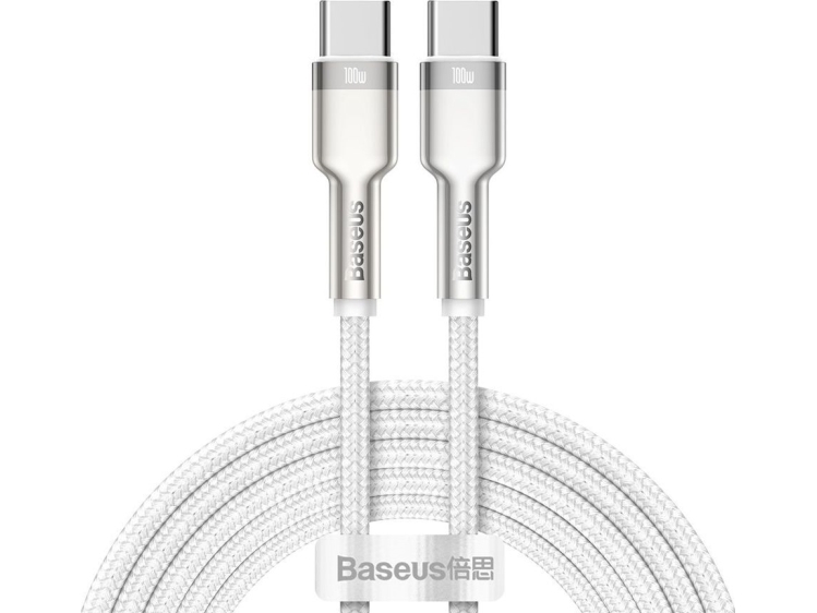 Baseus 6953156202375, 2 M, Usb C, Usb C, Usb 2.0, 0,48 Gbit/S, Silber, Weiß
