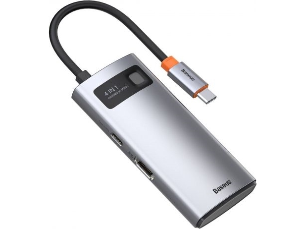 Baseus Metal Gleam Series 4-In-1 Usb-C Hub, Universel, Usb, Usb Typ-C, Sølv