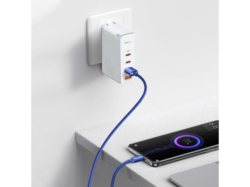 Baseus Crystal Shine Serie Schnellladedatenkabel Usb Type A Auf Usb Type C 100W 2M Blau (Cajy000503)