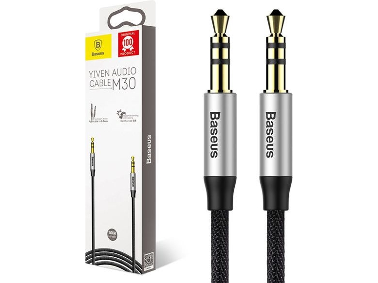 Baseus Klinke 3.5Mm - Klinke 3.5Mm Kabel 1.5M Schwarz (30477-Uniw)